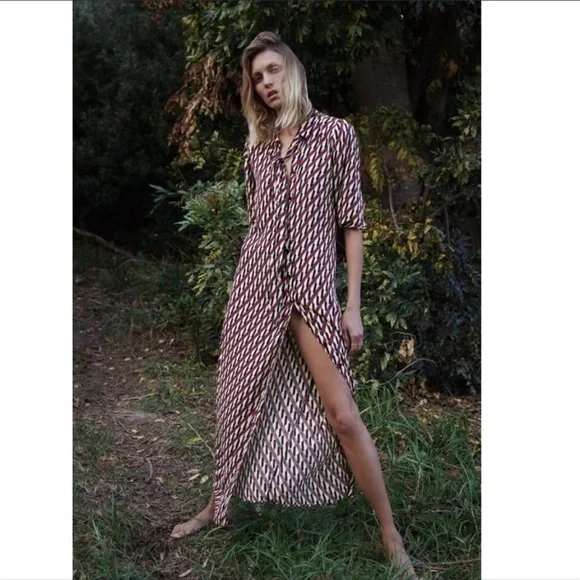 Zara PRINT DRESS Blue 0/4786/258/400/02 - Picture 1 of 12